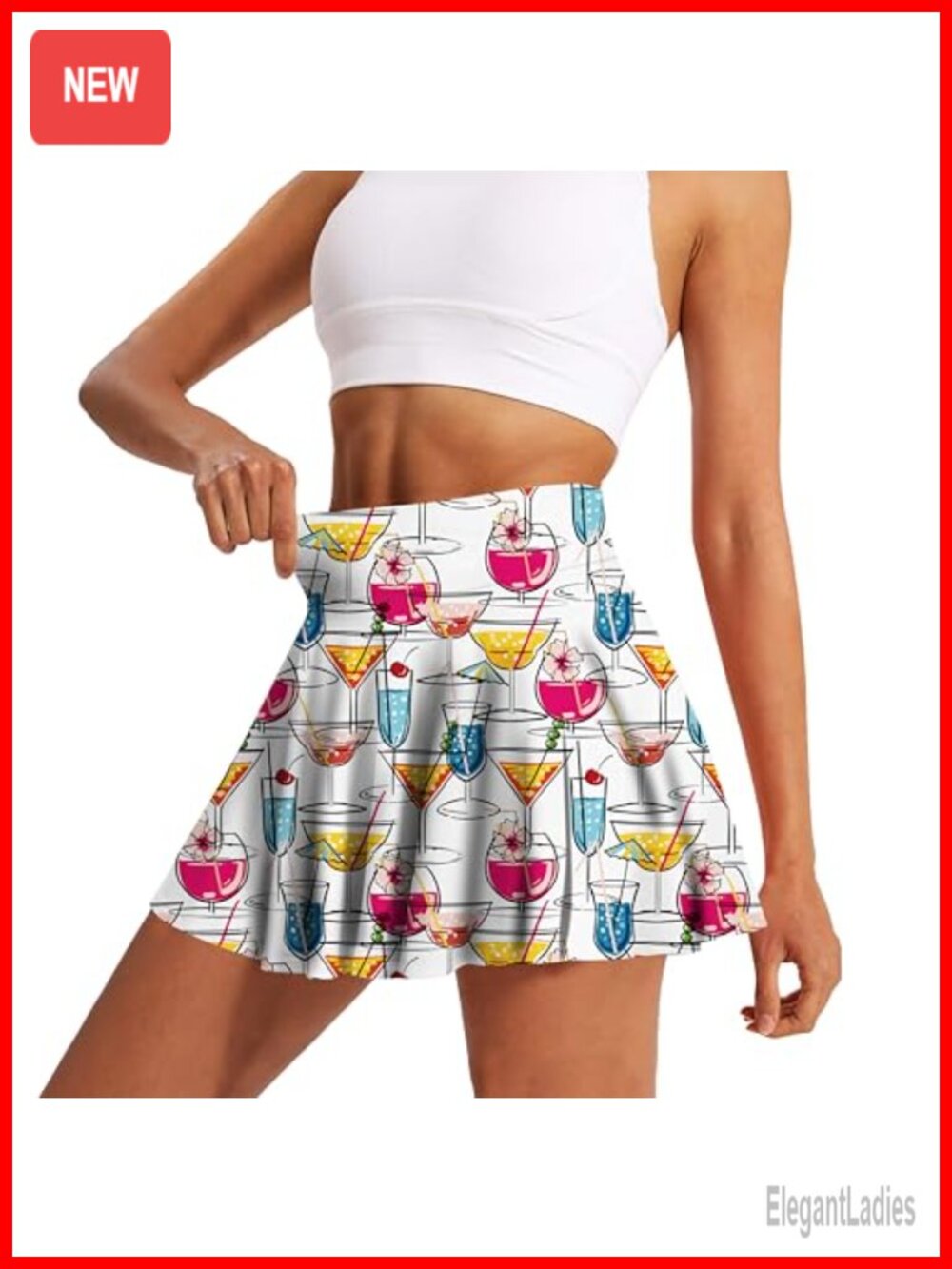 Pleated Tennis Skort with Built-in Shorts & Pocket High Waisted Athletic Skirt